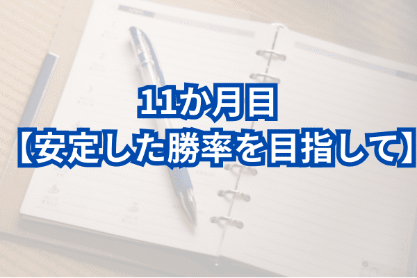 FX初心者の月ごと日記： 11か月目【安定した勝率を目指して】